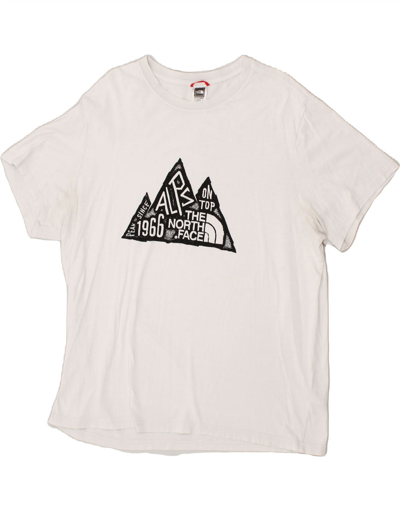 THE NORTH FACE Mens Graphic T-Shirt Top XL White Cotton Vintage The North Face and Second-Hand The North Face from Messina Hembry 