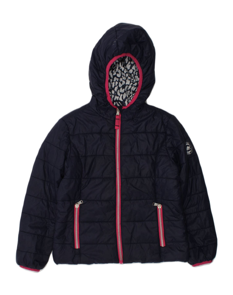 MICHAEL KORS Girls Hooded Padded Jacket 5-6 Years Navy Blue Nylon | Vintage Michael Kors | Thrift | Second-Hand Michael Kors | Used Clothing | Messina Hembry 