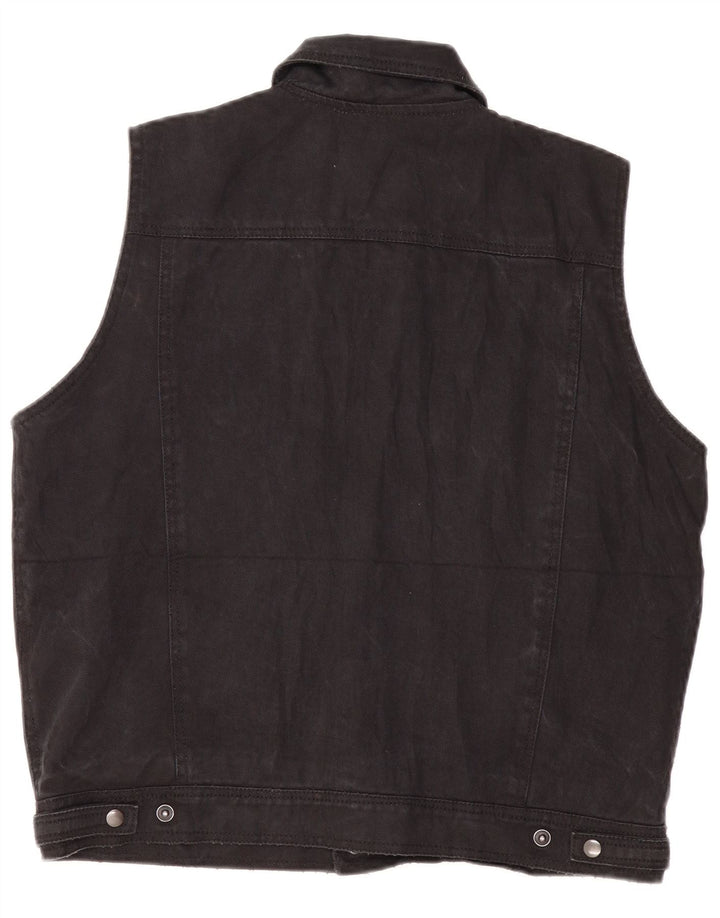 Vintage Mens Denim Gilet UK 40 Large Black
