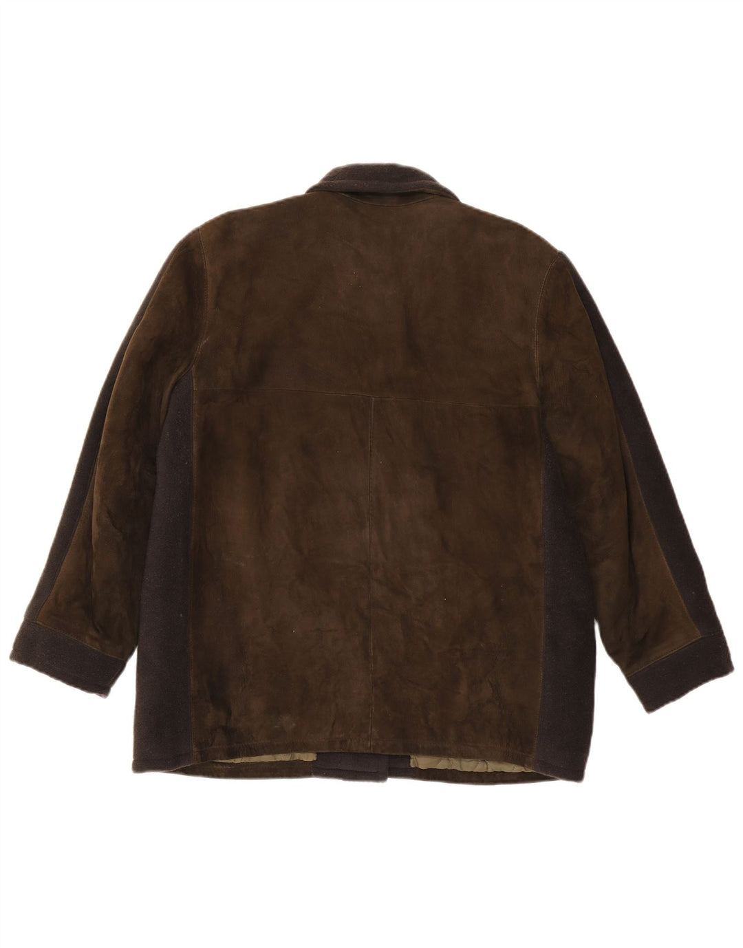 Vintage Womens Suede Jacket UK 16 Large Brown Colourblock
