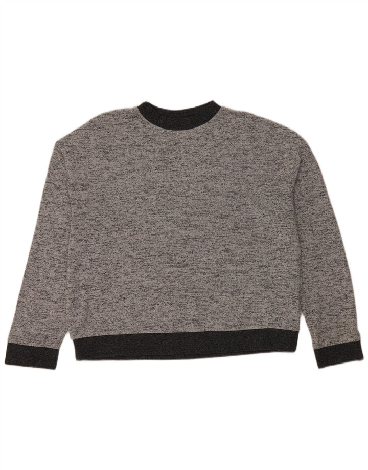 Topshop Womens Crew Neck Jumper Sweater UK 12 Medium Grey Flecked