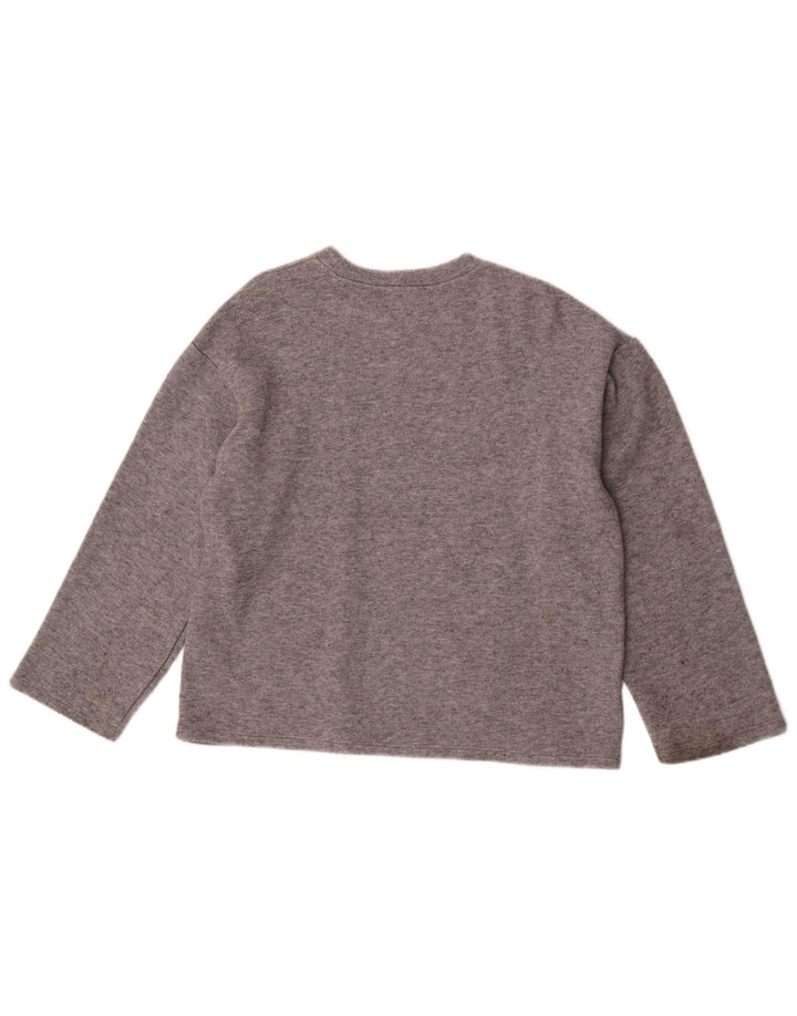 Zara Womens Oversized Top Long Sleeve UK 10 Small Grey Viscose