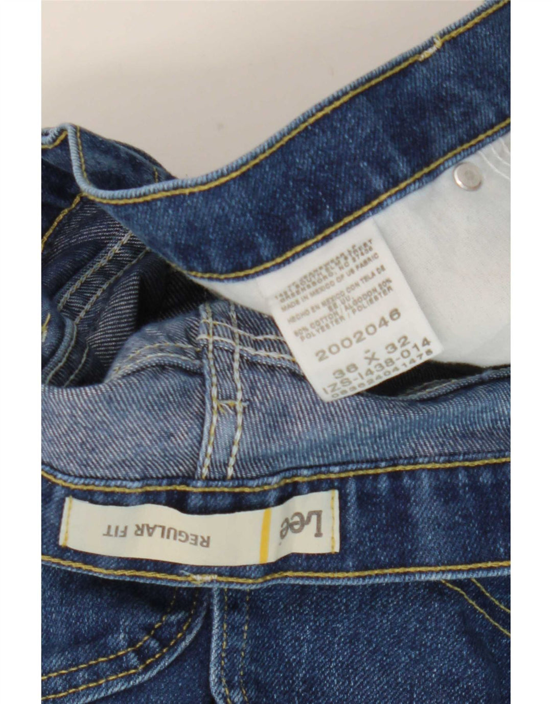 Lee Womens Regular Fit Straight Jeans W36 L29 Blue Cotton