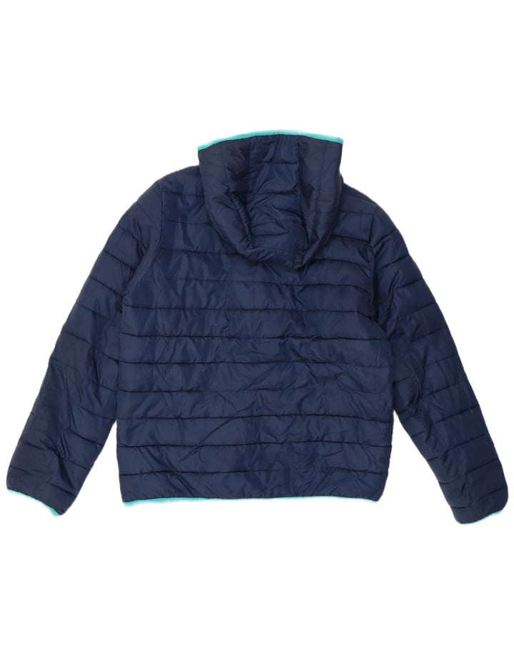 Champion Boys Hooded Padded Jacket 13-14 Years XL Navy Blue Polyester