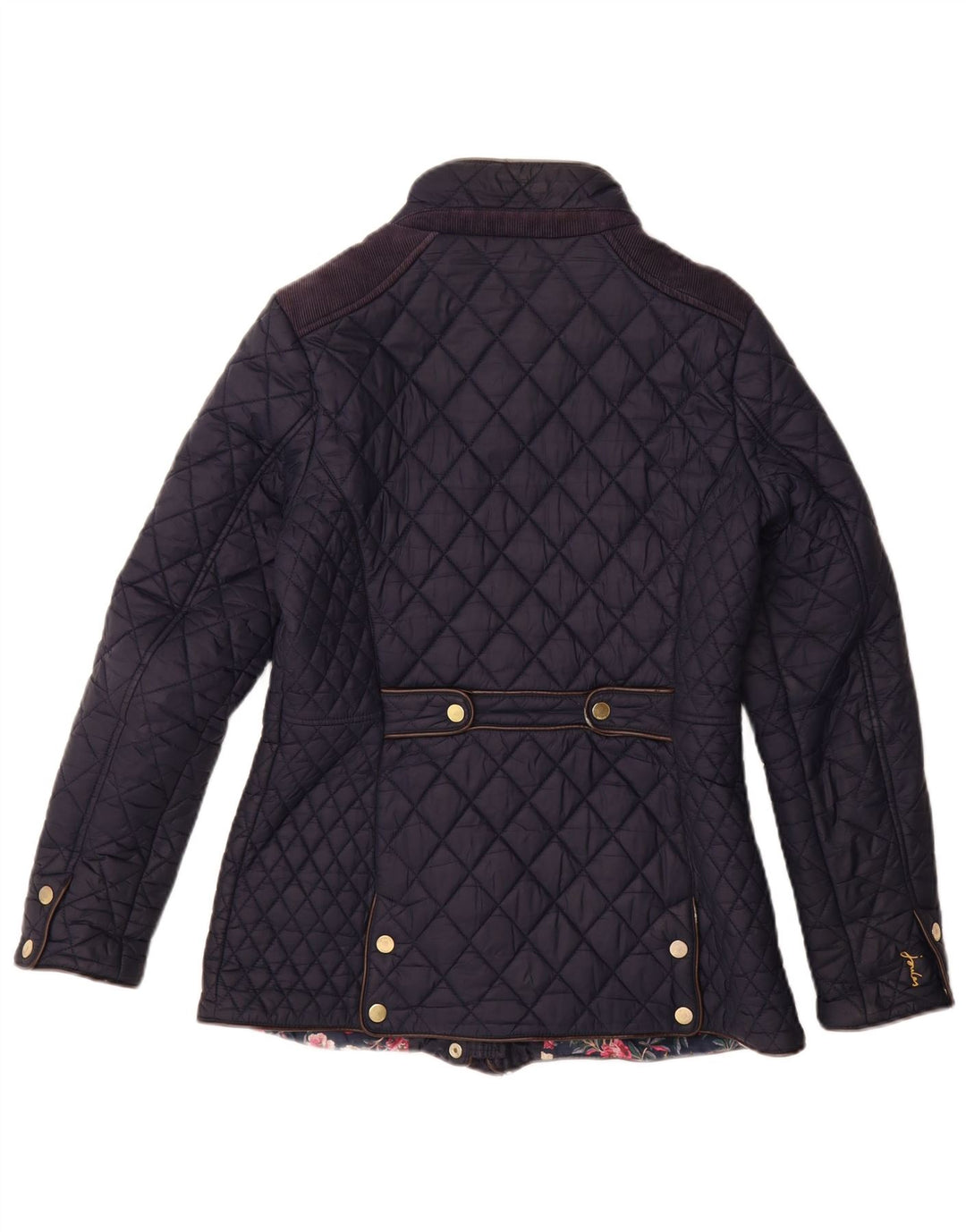JOULES Womens Quilted Jacket UK 10 Small Navy Blue Polyamide