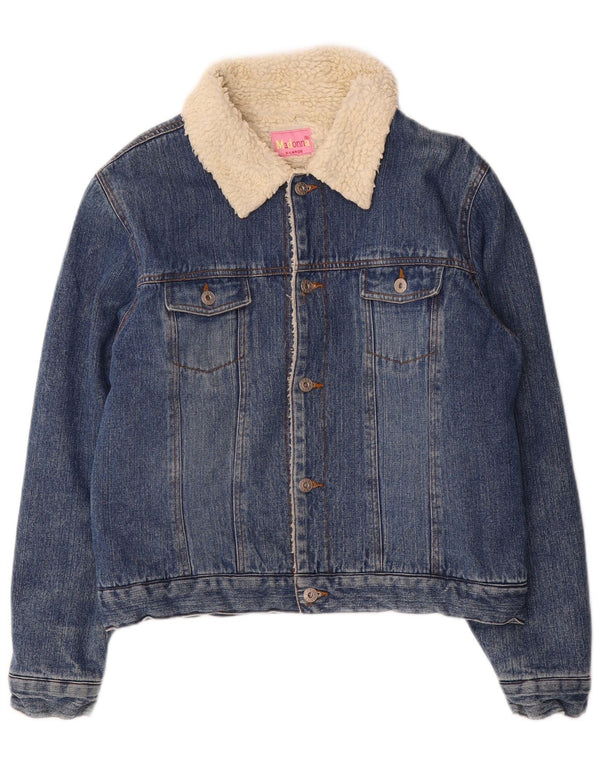Madonna Womens Denim Sherpa Jacket UK 18 XL Blue Cotton