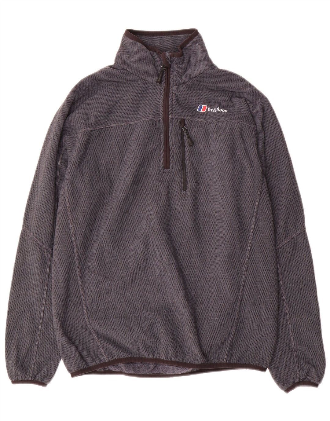 BERGHAUS Mens Zip Neck Sweatshirt Jumper Small Grey Polyester