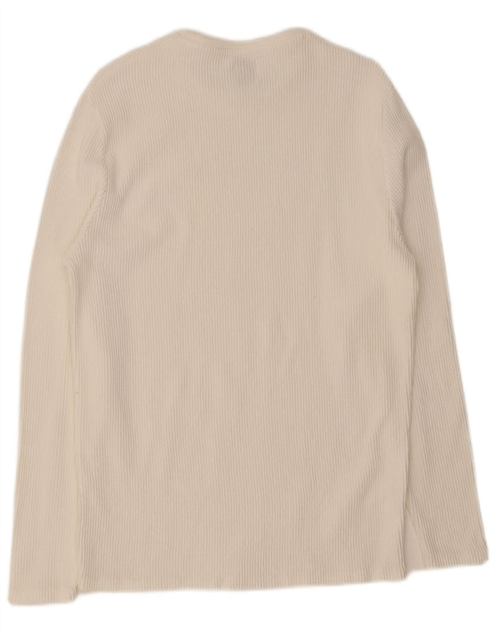 Zara Mens Top Long Sleeve Large White