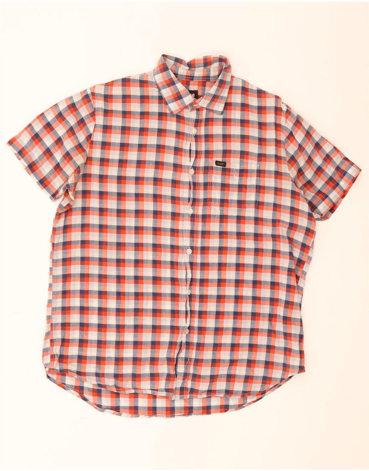Lee Mens Short Sleeve Shirt Medium Multicoloured Check Cotton