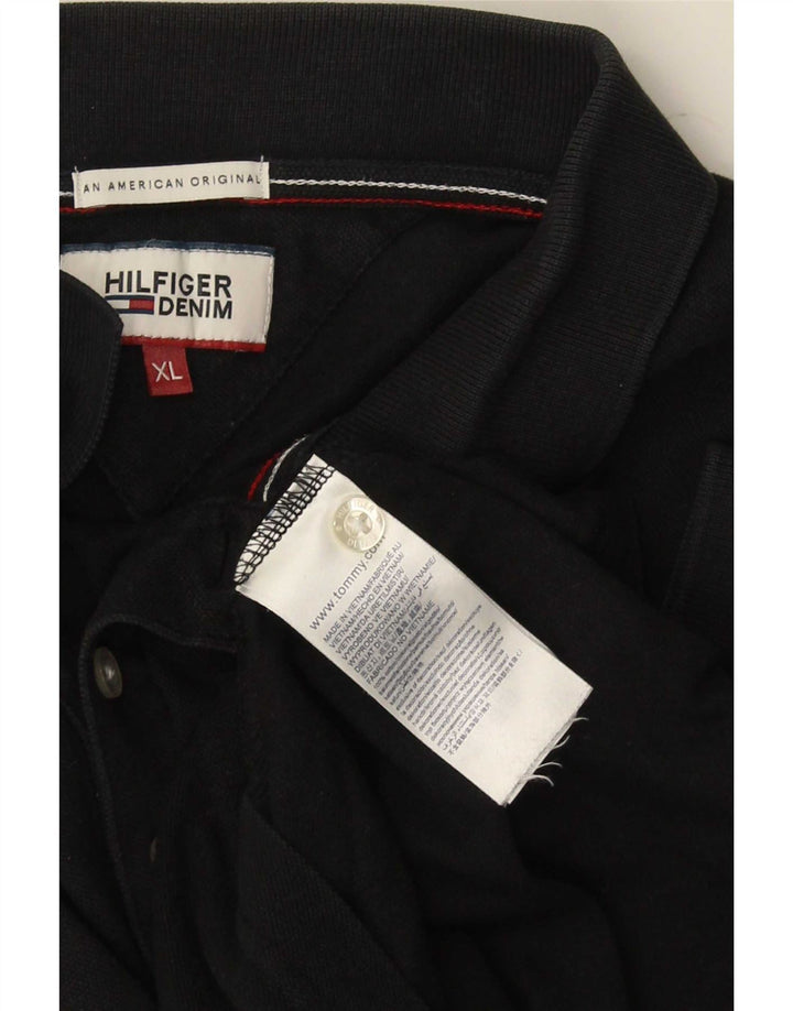 Tommy Hilfiger Mens Polo Shirt XL Black Cotton