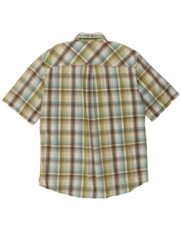 Marlboro Classics Mens Short Sleeve Shirt Large Green Plaid