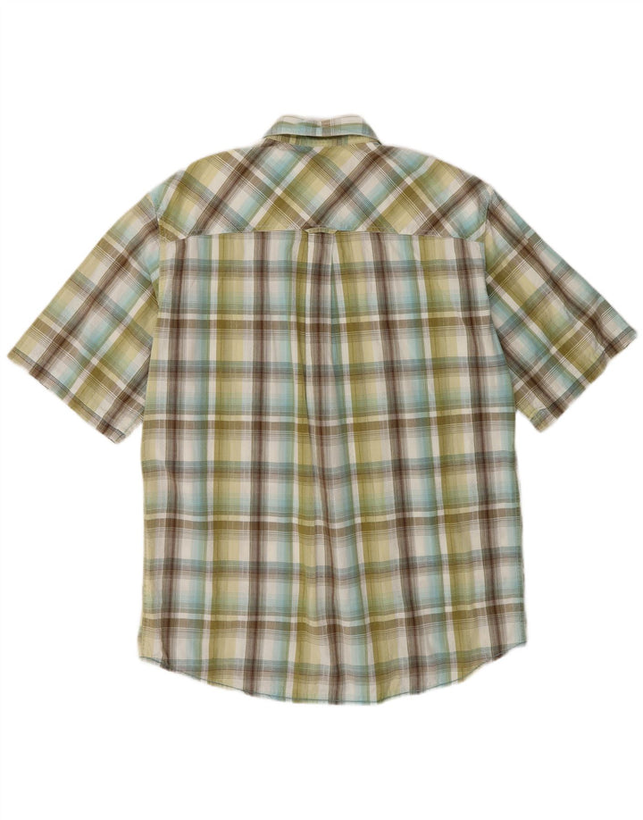 Marlboro Classics Mens Short Sleeve Shirt Large Green Plaid