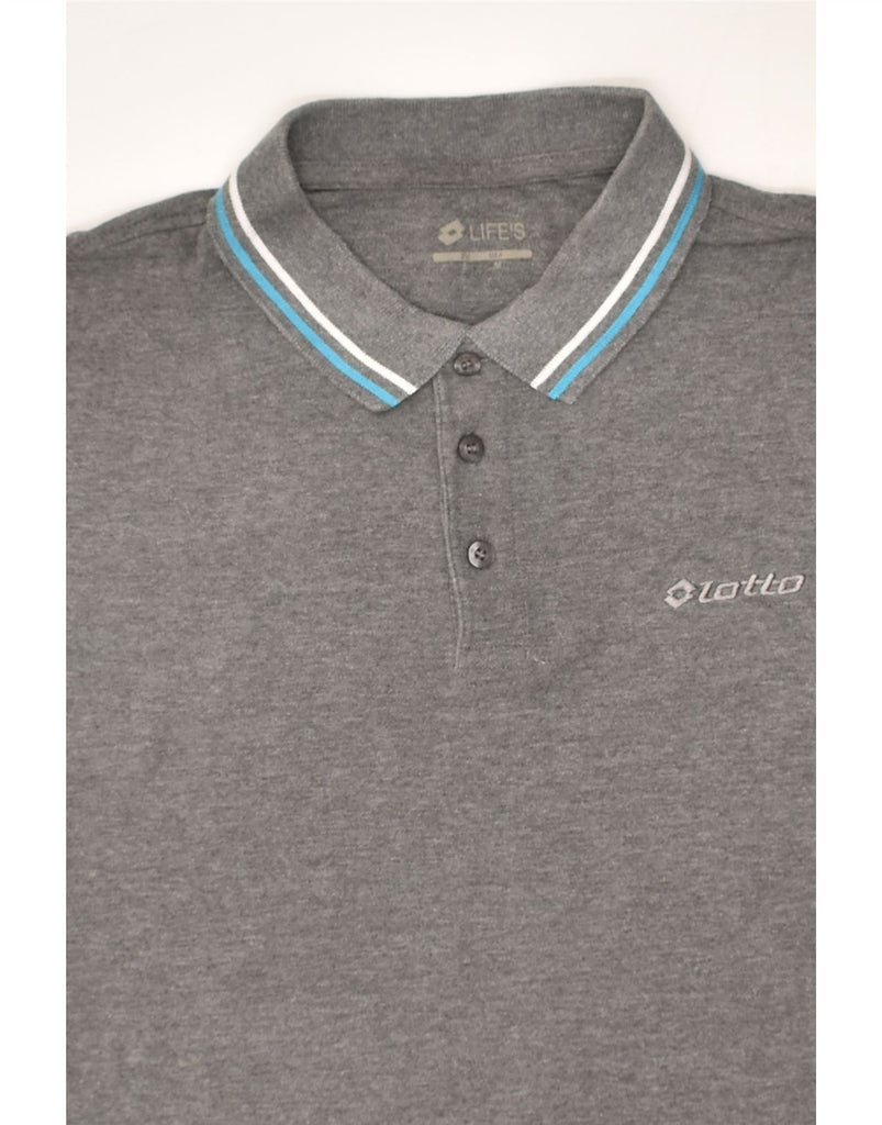 LOTTO Mens Polo Shirt Medium Grey Cotton | Vintage Lotto | Thrift | Second-Hand Lotto | Used Clothing | Messina Hembry 