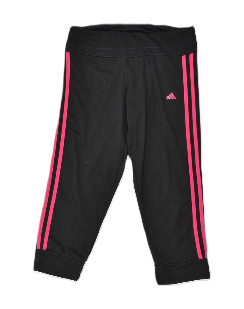 ADIDAS Womens Capri Tracksuit Trousers UK 8/10 Small Black Sports | Vintage | Thrift | Second-Hand | Used Clothing | Messina Hembry 