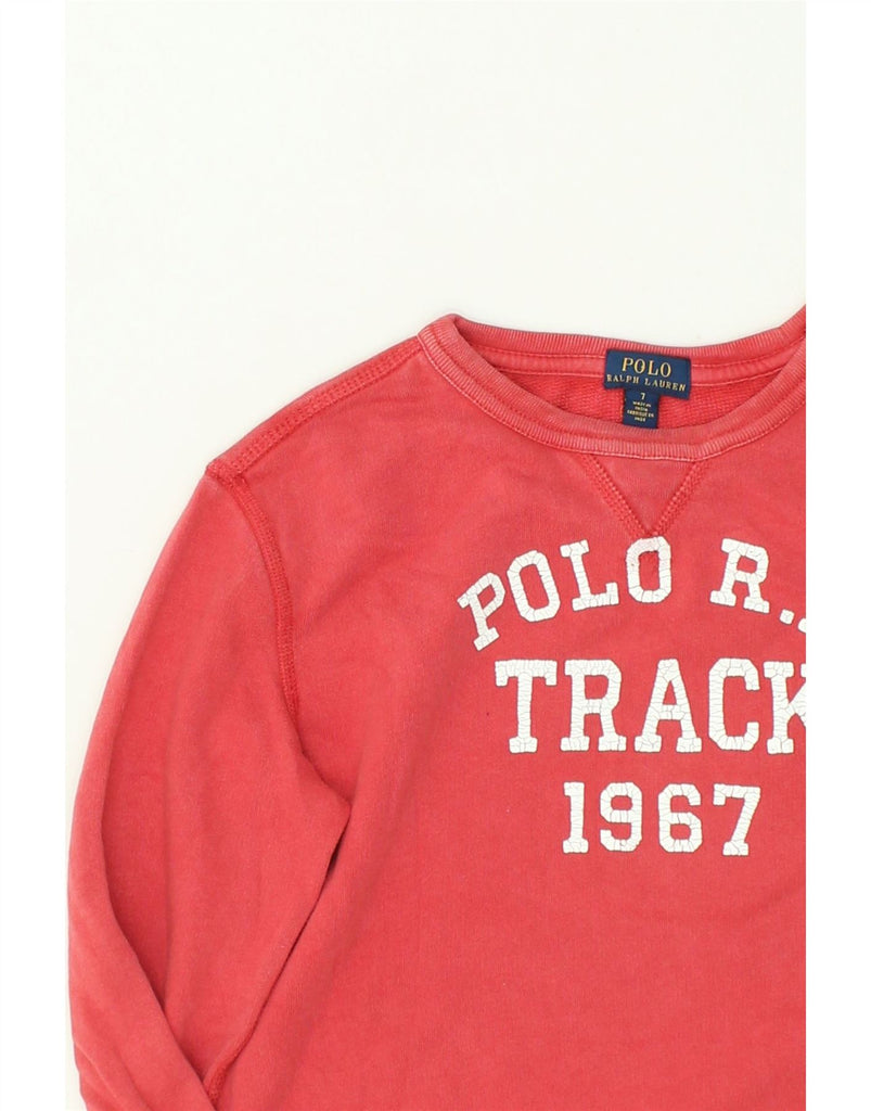 POLO RALPH LAUREN Boys Graphic Sweatshirt Jumper 6-7 Years Red Cotton | Vintage Polo Ralph Lauren | Thrift | Second-Hand Polo Ralph Lauren | Used Clothing | Messina Hembry 