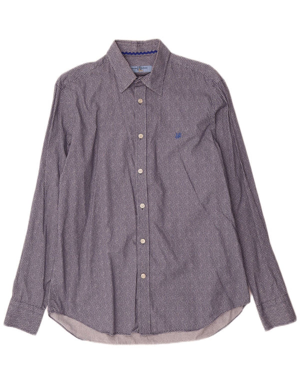 Harmont & Blaine Mens Shirt Large Blue Geometric Cotton