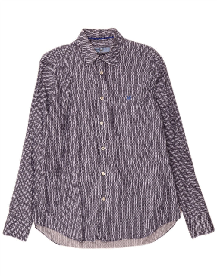 Harmont & Blaine Mens Shirt Large Blue Geometric Cotton