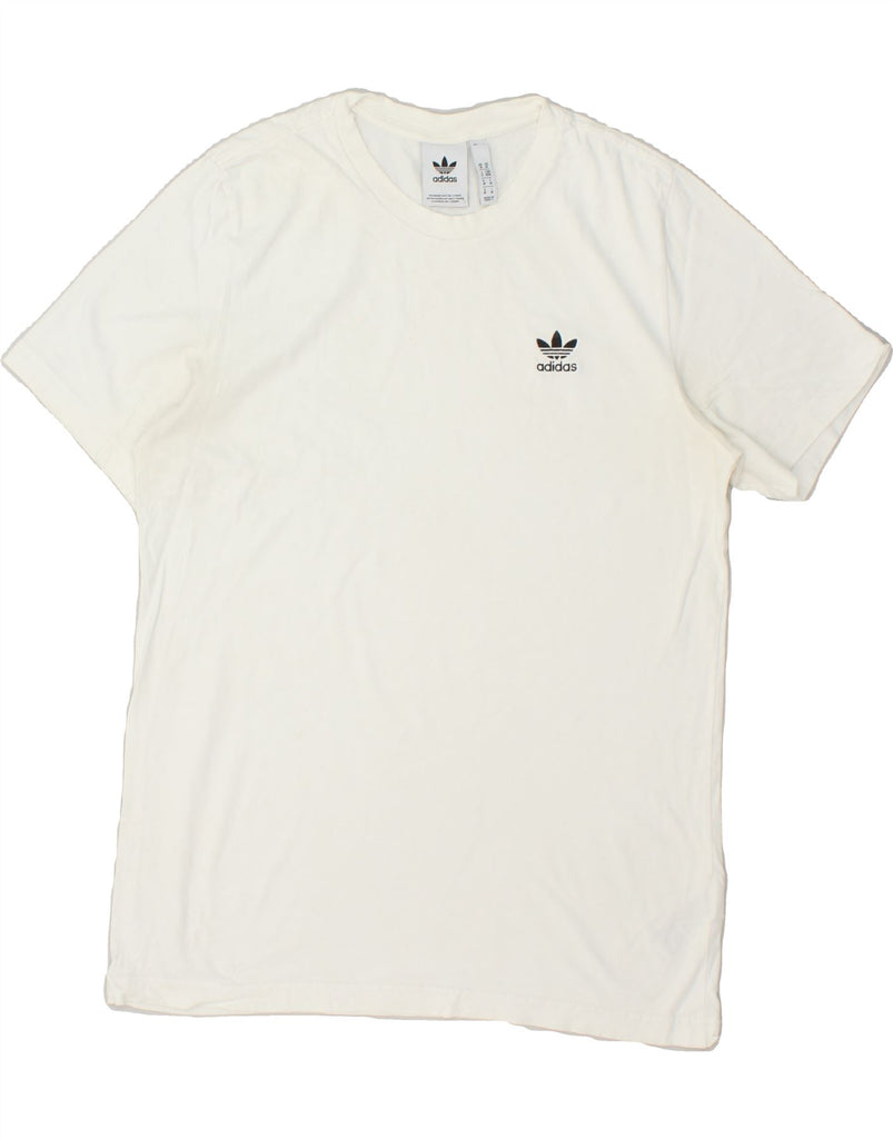 ADIDAS Womens T-Shirt Top UK 12 Medium White Cotton | Vintage Adidas | Thrift | Second-Hand Adidas | Used Clothing | Messina Hembry 