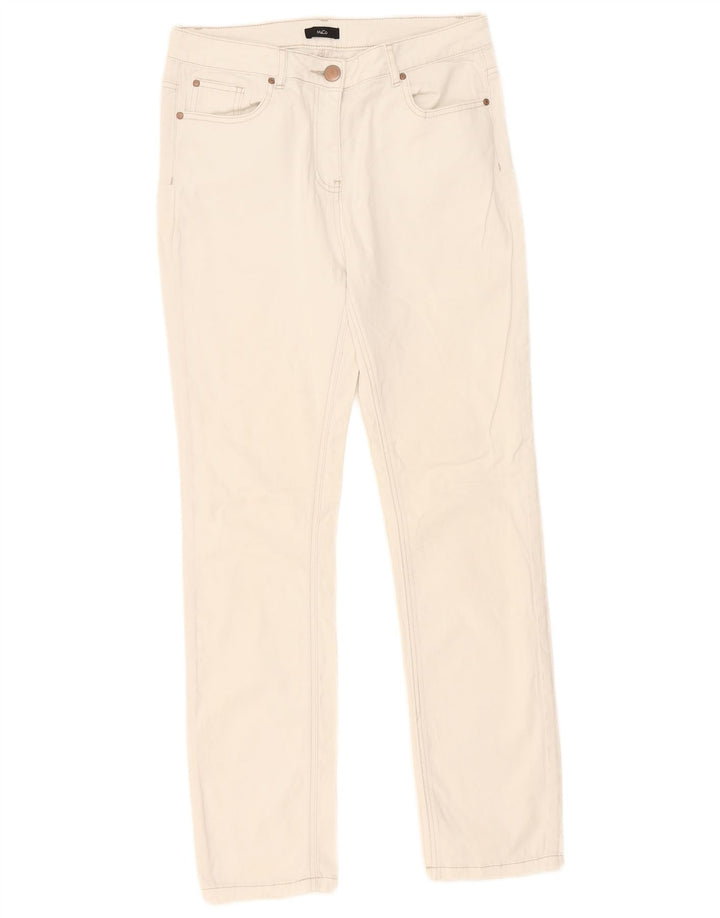 M&Co Womens Slim Jeans UK 10 Small W30 L30 White Cotton