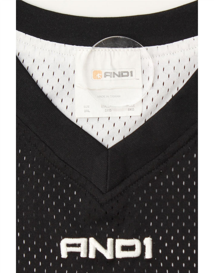 And1 Mens Graphic Vest Top 3XL Black Polyester