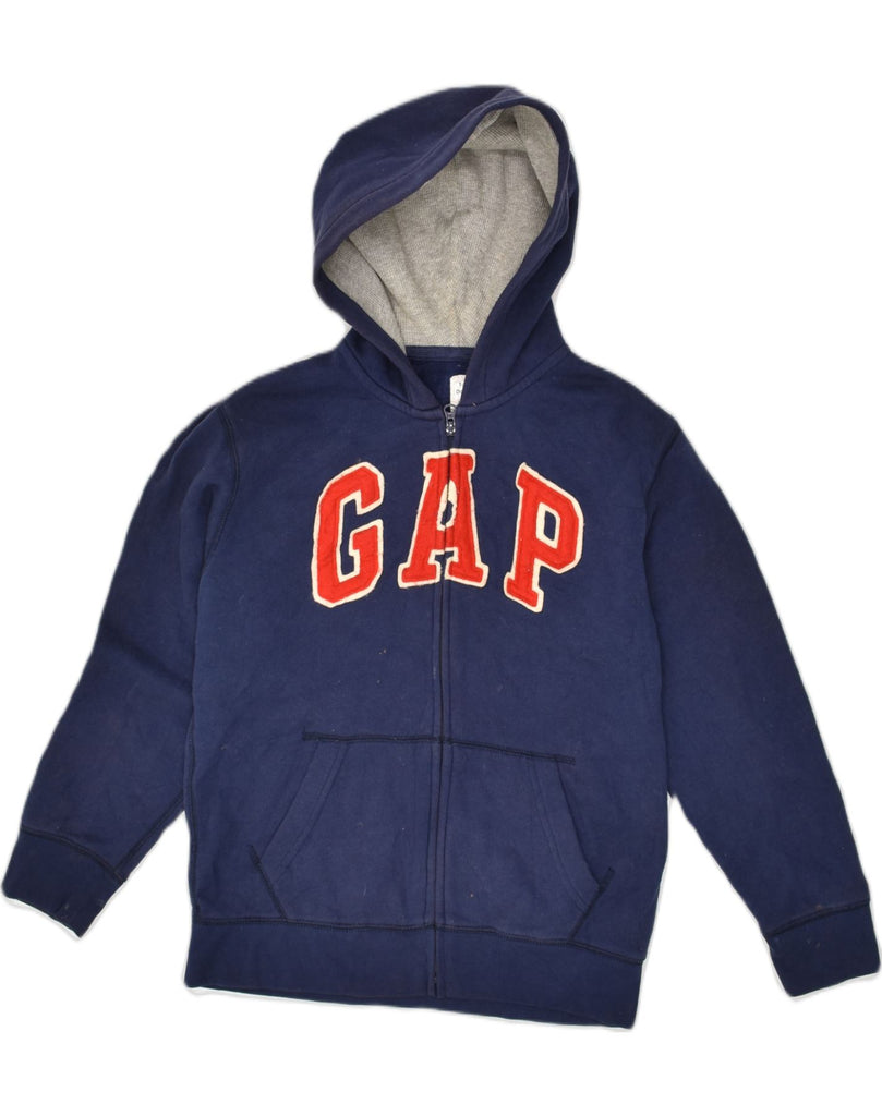 GAP Boys Graphic Zip Hoodie Sweater 9-10 Years Navy Blue Cotton | Vintage Gap | Thrift | Second-Hand Gap | Used Clothing | Messina Hembry 