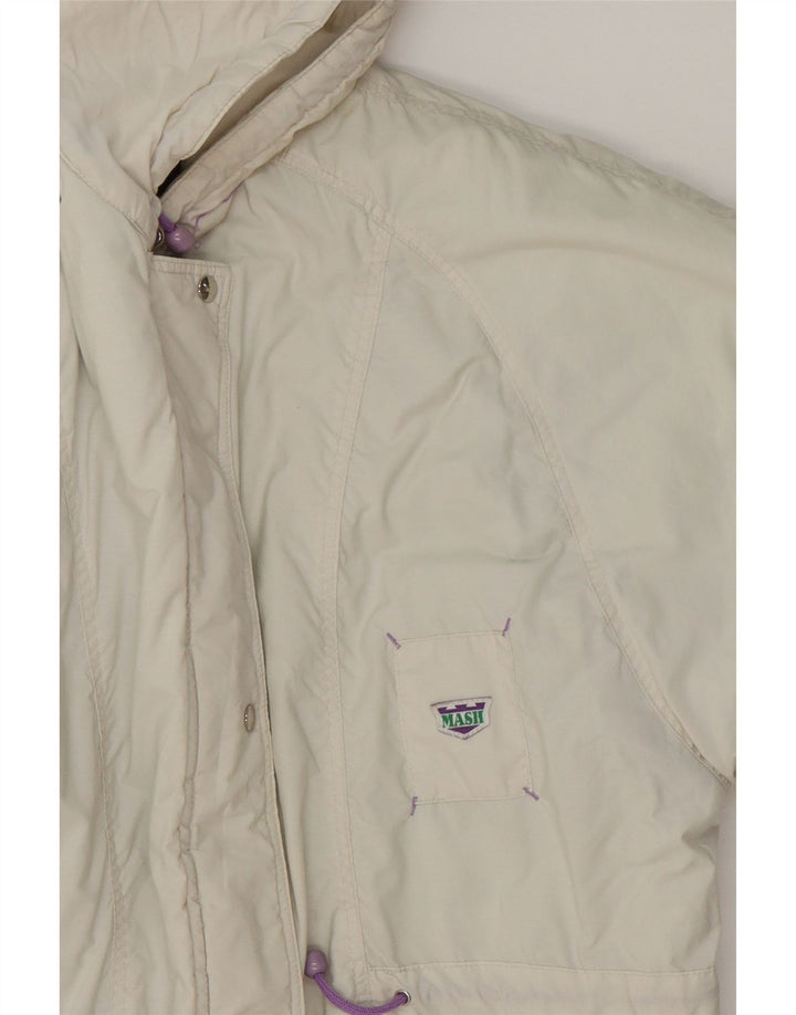 MASH Womens Hooded Windbreaker Jacket UK 18 XL White Cotton Vintage Mash and Second-Hand Mash from Messina Hembry 