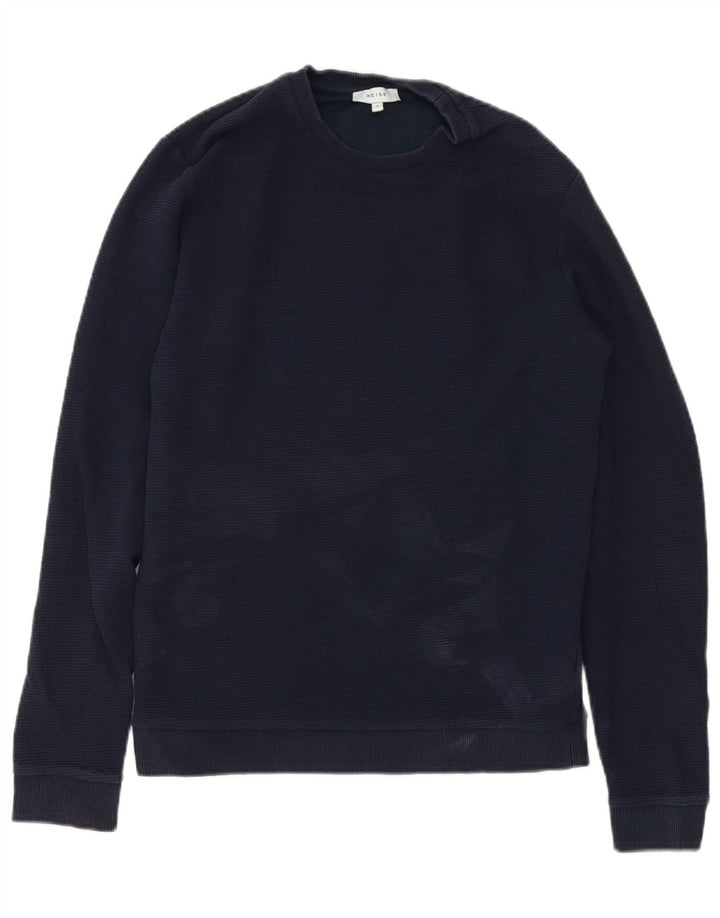 Reiss Mens Sweatshirt Jumper Small Navy Blue Cotton