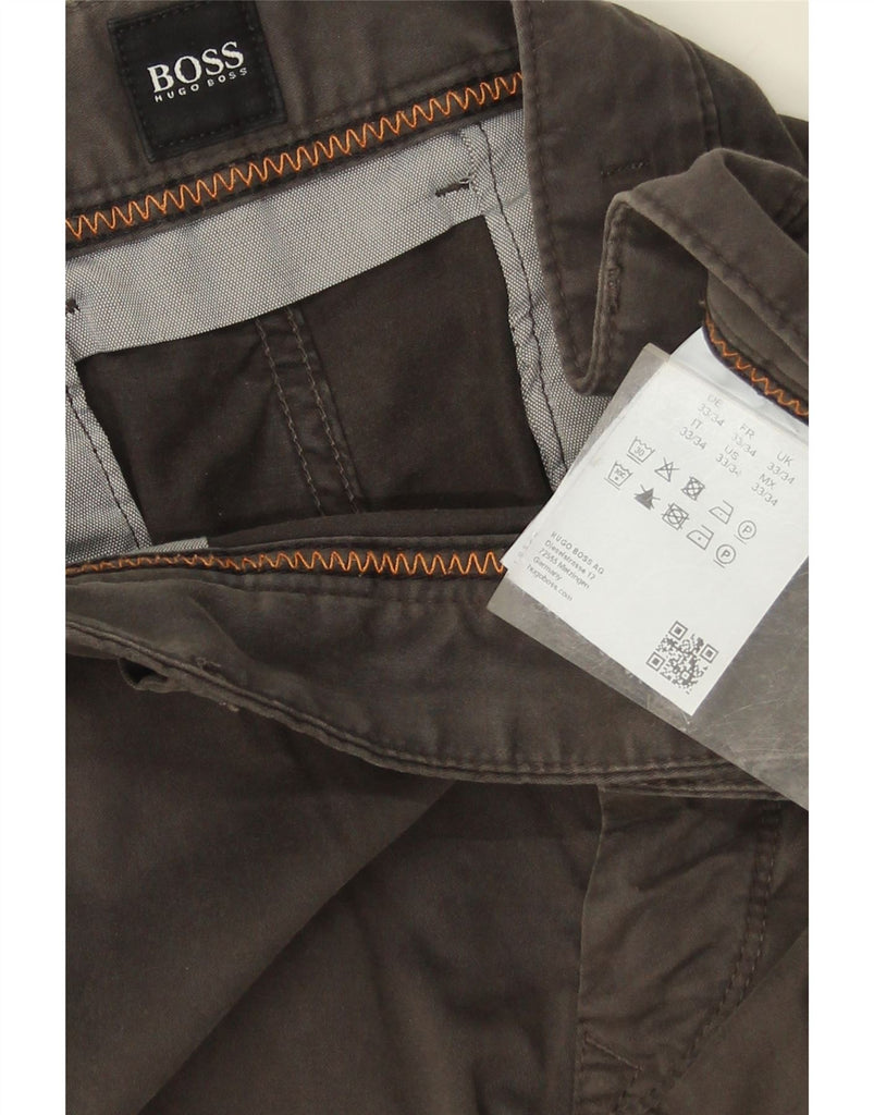 HUGO BOSS Mens Slim Chino Trousers W33 L34 Grey Cotton Vintage Hugo Boss and Second-Hand Hugo Boss from Messina Hembry 