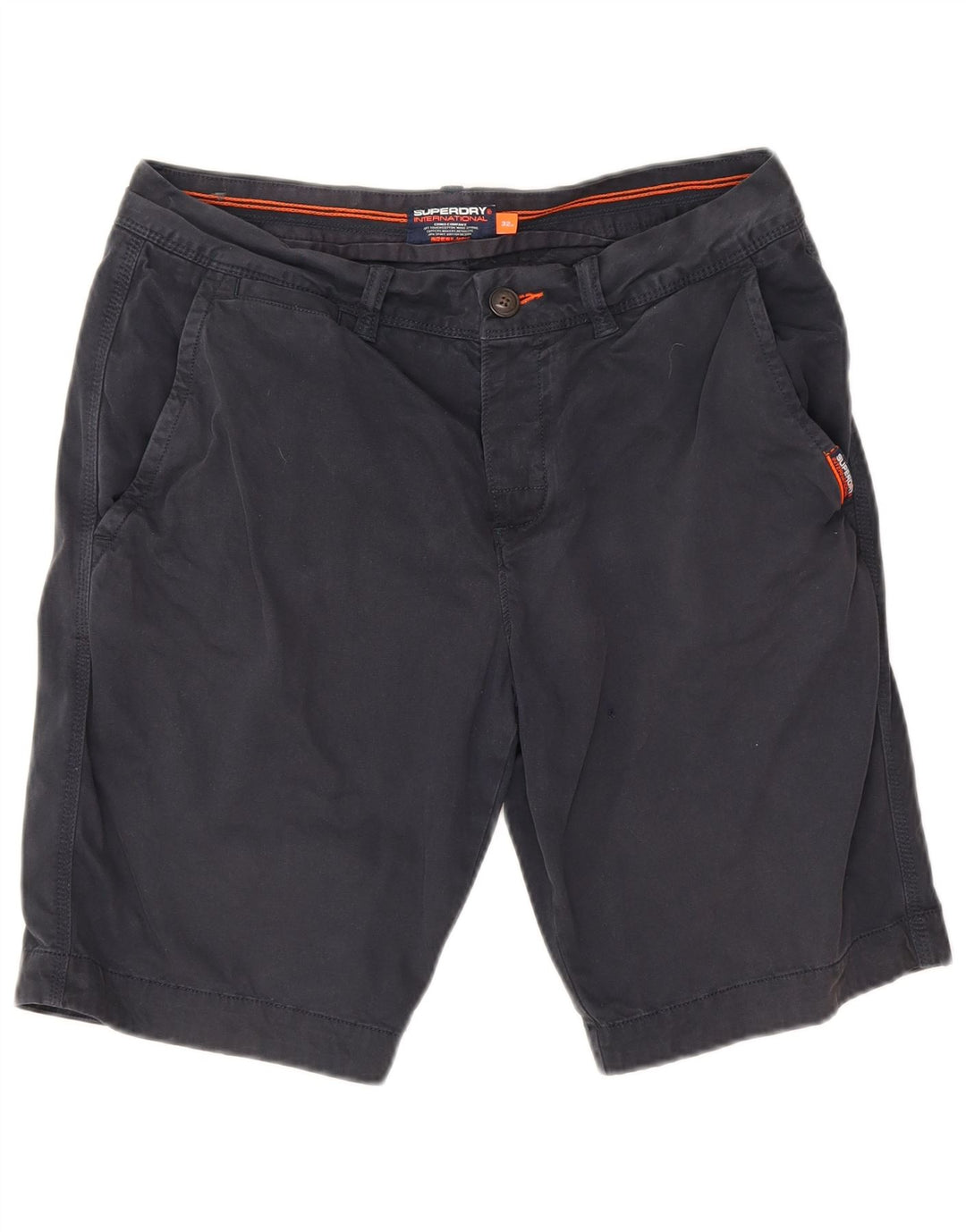 Superdry Mens Chino Shorts W32 Medium Navy Blue Cotton