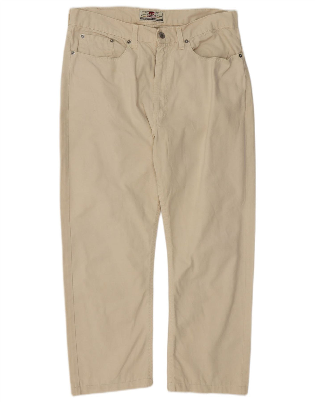 LEVI'S Mens 458 Straight Cropped Trousers W34 L24 Beige Cotton