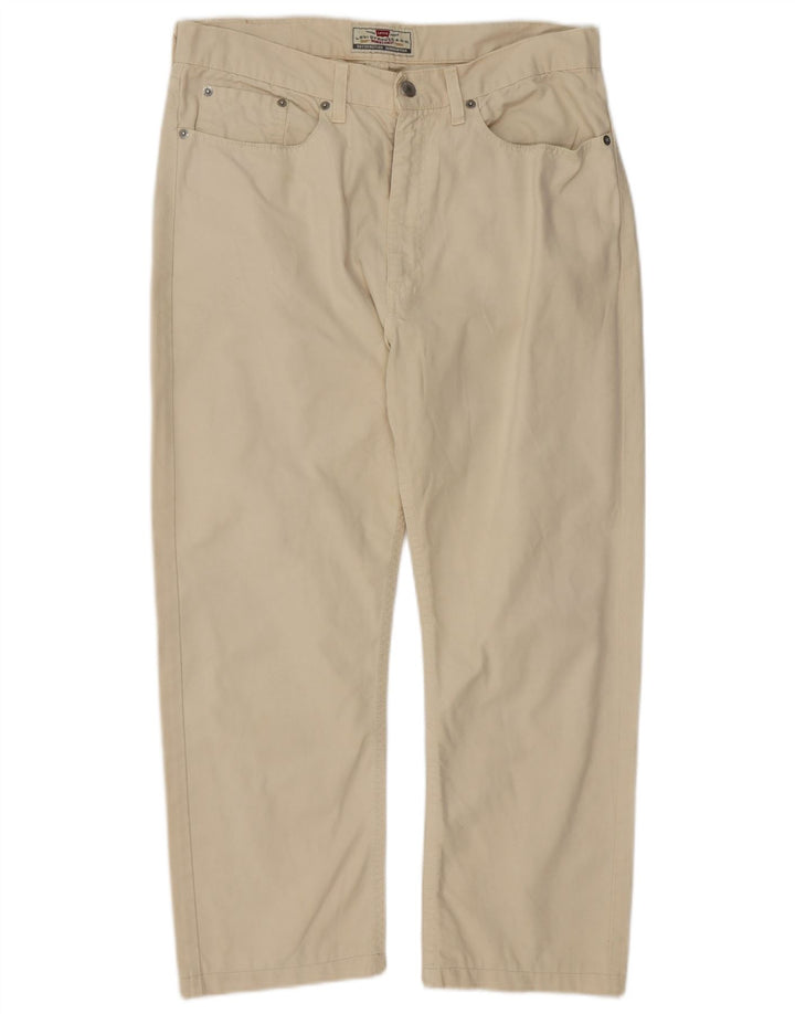 LEVI'S Mens 458 Straight Cropped Trousers W34 L24 Beige Cotton