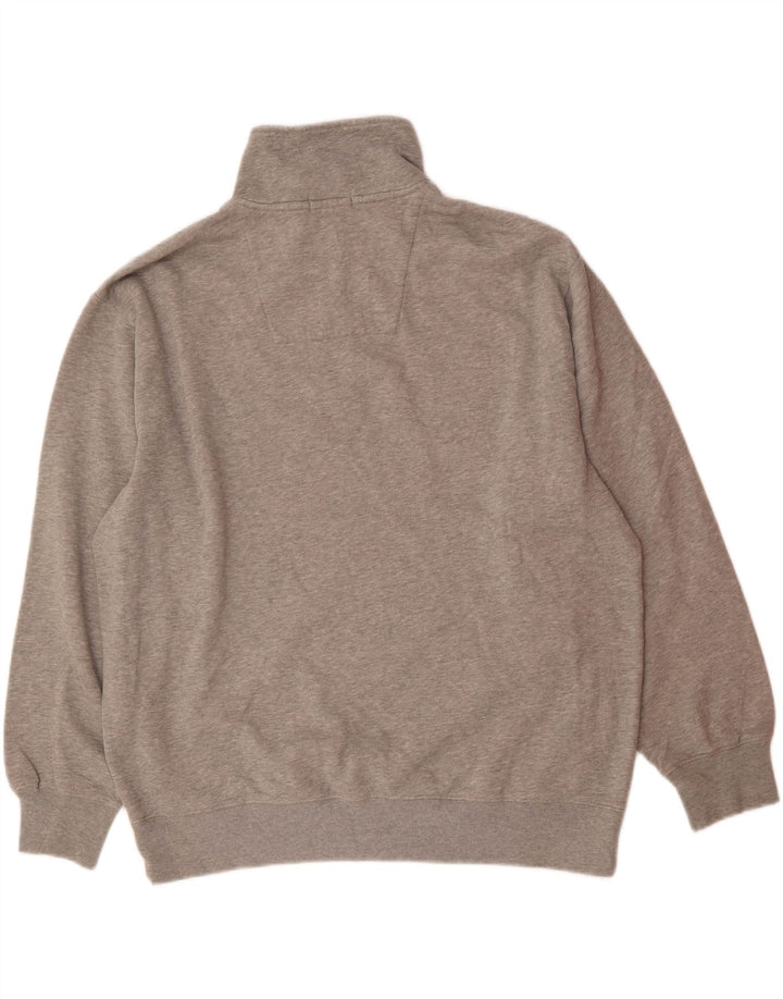 NAUTICA Mens Zip Neck Sweatshirt Jumper XL Grey Cotton Vintage Nautica and Second-Hand Nautica from Messina Hembry 