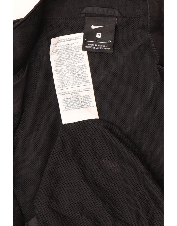 Nike Mens Graphic Rain Jacket Small Black Polyester