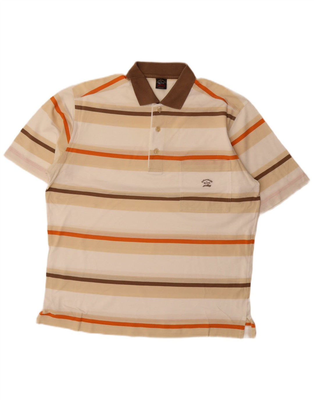 Paul & Shark Mens Polo Shirt Large Beige Striped