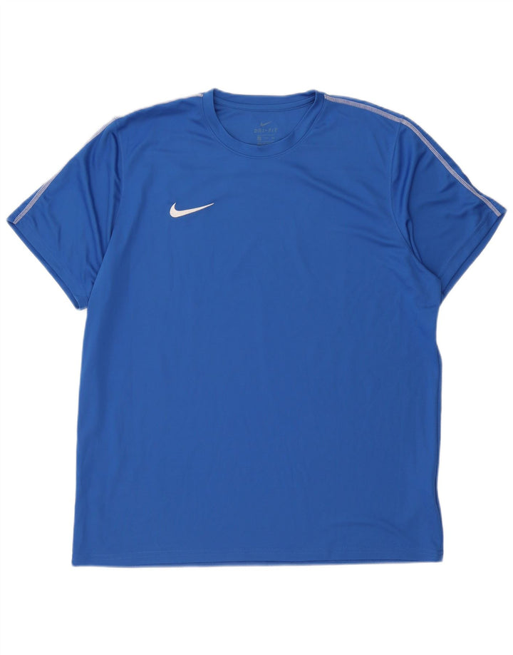 Nike Mens Dri Fit T-Shirt Top 2XL Blue Polyester