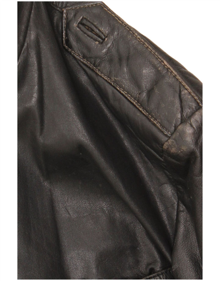 Vintage Mens Leather Jacket UK 42 XL Black Leather