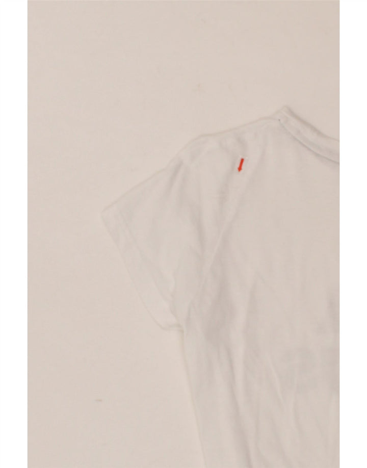 ADIDAS Womens Graphic T-Shirt Top UK 12/14 Medium White Vintage Adidas and Second-Hand Adidas from Messina Hembry 