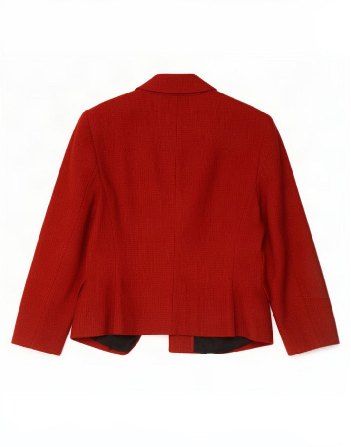 Marks & Spencer Womens 3 Button 3/4 Sleeve Blazer Jacket UK 12 Medium Red