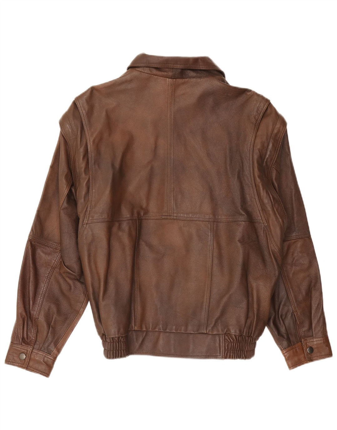 Vintage Mens Leather Jacket UK 38 Medium Brown Leather Retro