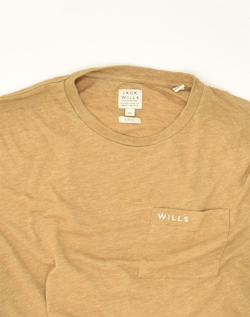 JACK WILLS Mens Slim Fit T-Shirt Top XS Beige Cotton | Vintage Jack Wills | Thrift | Second-Hand Jack Wills | Used Clothing | Messina Hembry 