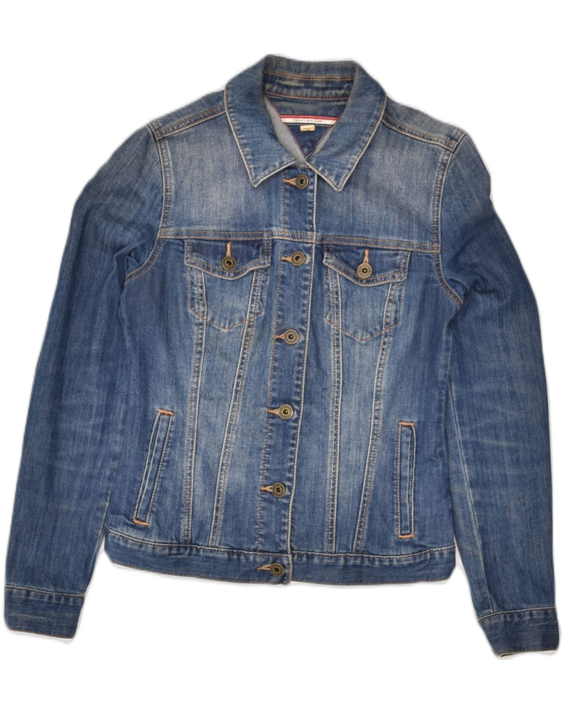 TOMMY HILFIGER Womens Denim Jacket UK 6 XS Blue Cotton | Vintage Tommy Hilfiger | Thrift | Second-Hand Tommy Hilfiger | Used Clothing | Messina Hembry 