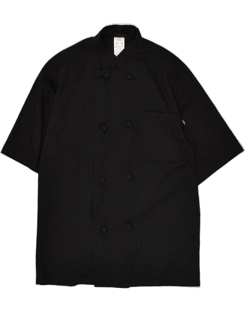 DICKIES Mens Chef Short Sleeve Jacket UK 34 2XS Black Polyester Vintage Dickies and Second-Hand Dickies from Messina Hembry 