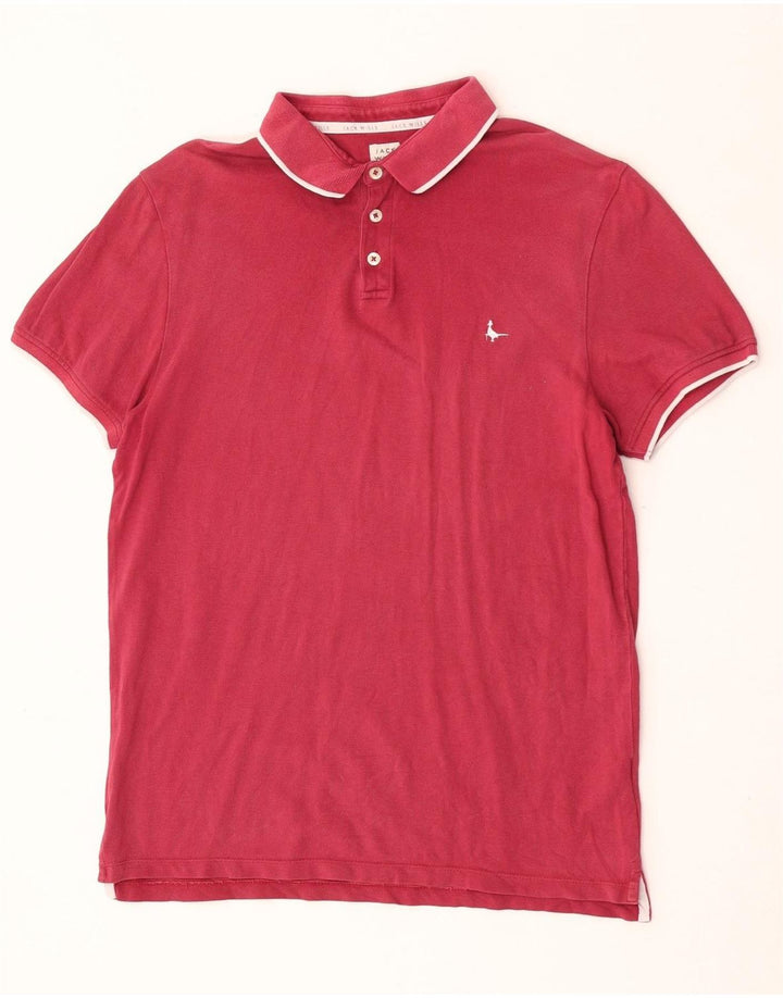 Jack Wills Mens Polo Shirt Large Burgundy Cotton