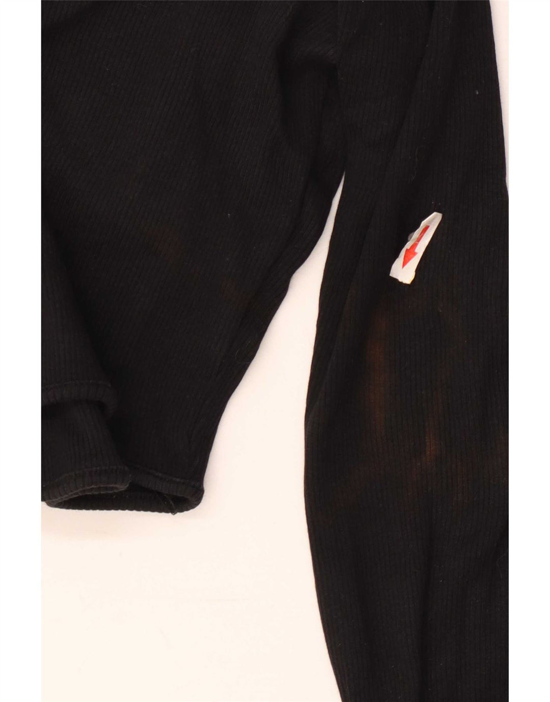 Zara Womens Crop Top Long Sleeve UK 12 Medium Black