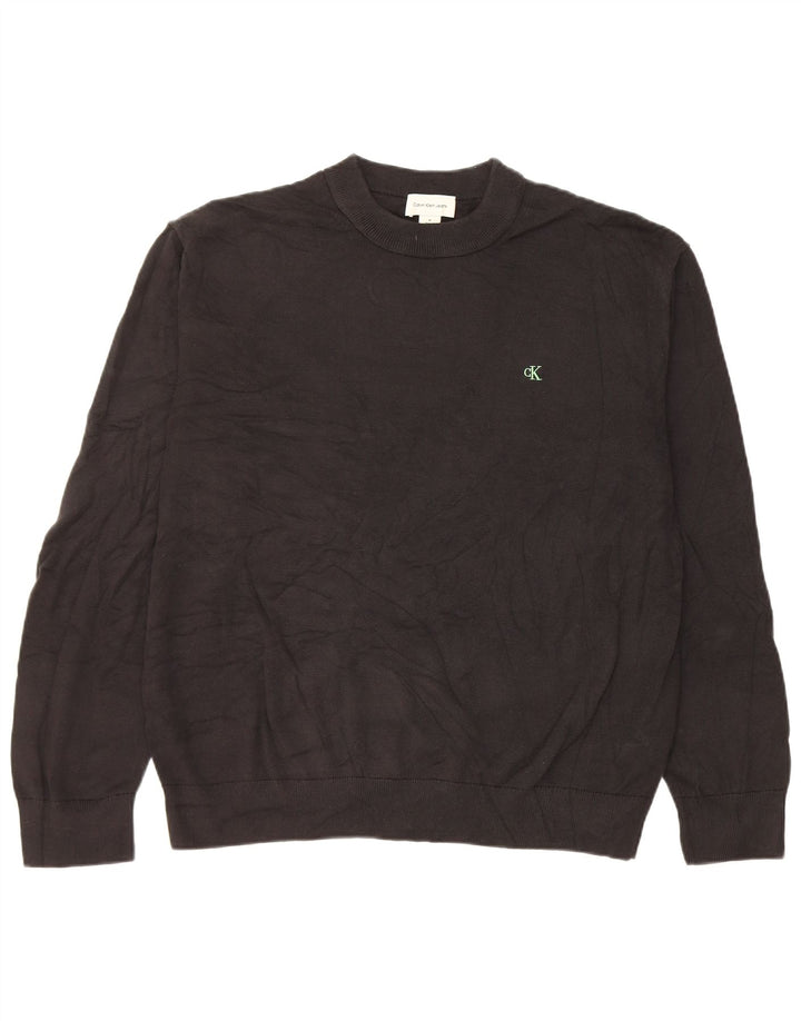 Calvin Klein Jeans Mens Crew Neck Jumper Sweater Medium Black