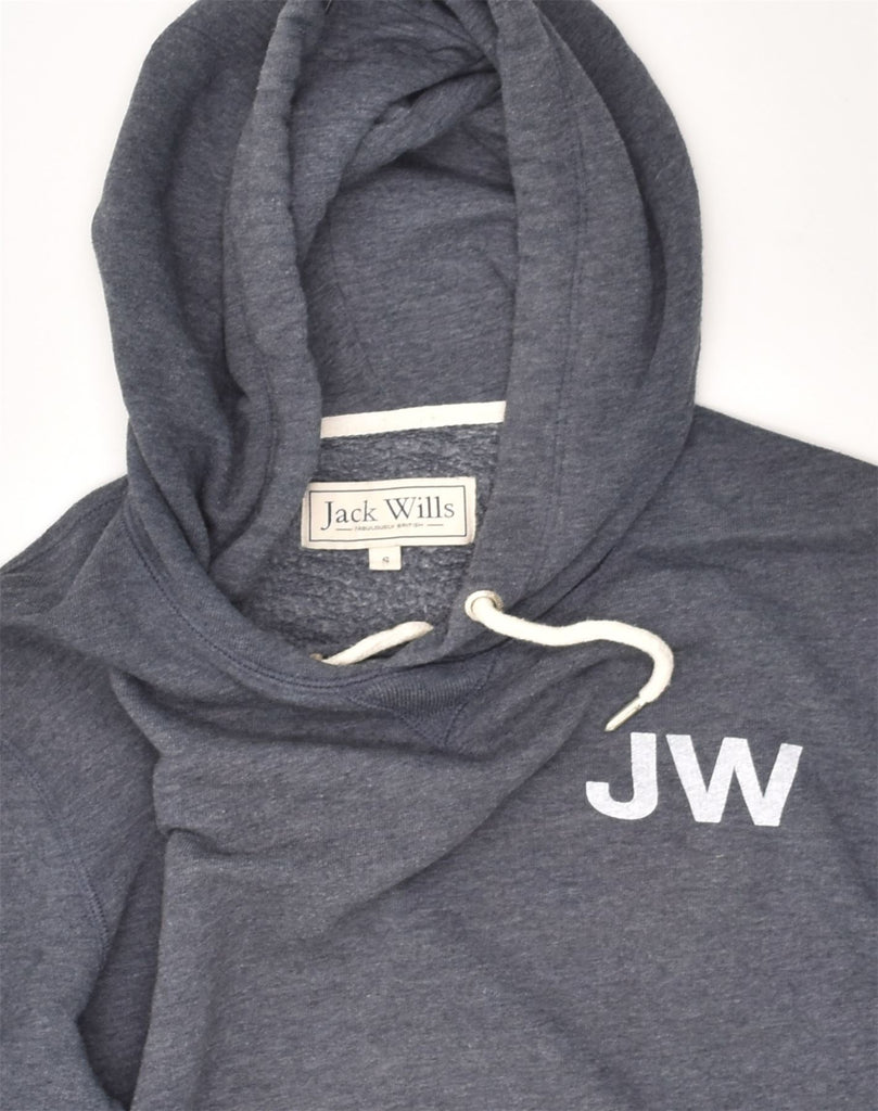 JACK WILLS Mens Graphic Hoodie Jumper Small Blue Cotton | Vintage Jack Wills | Thrift | Second-Hand Jack Wills | Used Clothing | Messina Hembry 