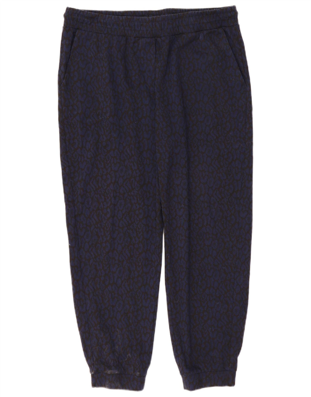 Marks & Spencer Womens Tracksuit Trousers Joggers XL Navy Blue Animal Print