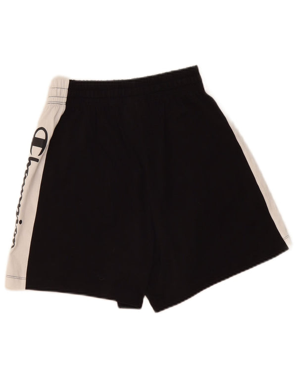 Champion Mens Graphic Sport Shorts Small  Black Colourblock Cotton