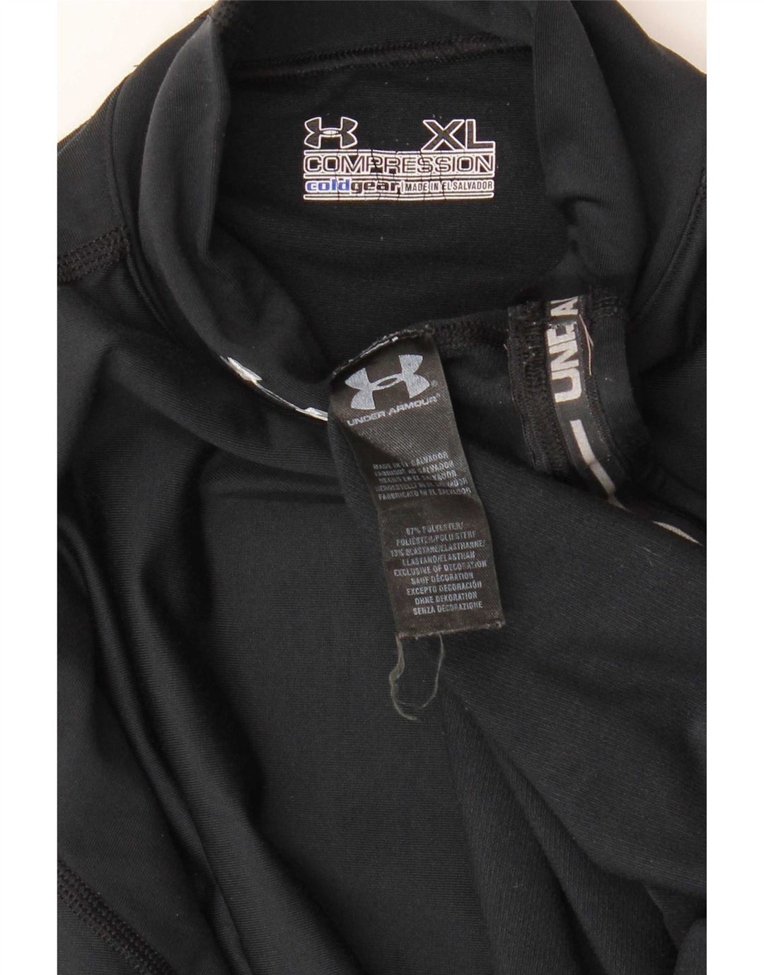 Under Armour Mens Cold Gear Top Long Sleeve XL Black Polyester