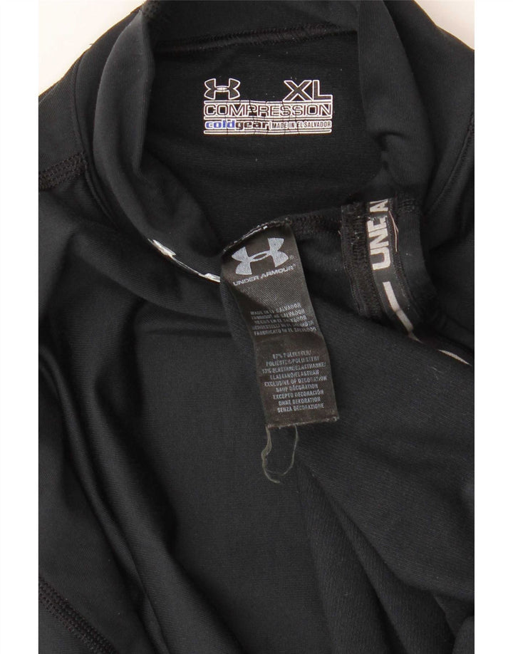 Under Armour Mens Cold Gear Top Long Sleeve XL Black Polyester